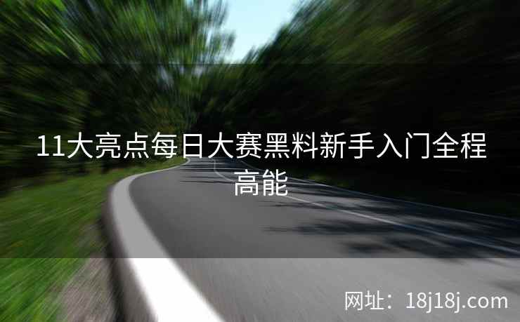 11大亮点每日大赛黑料新手入门全程高能