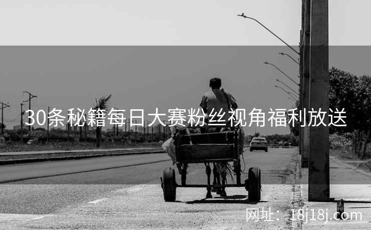30条秘籍每日大赛粉丝视角福利放送